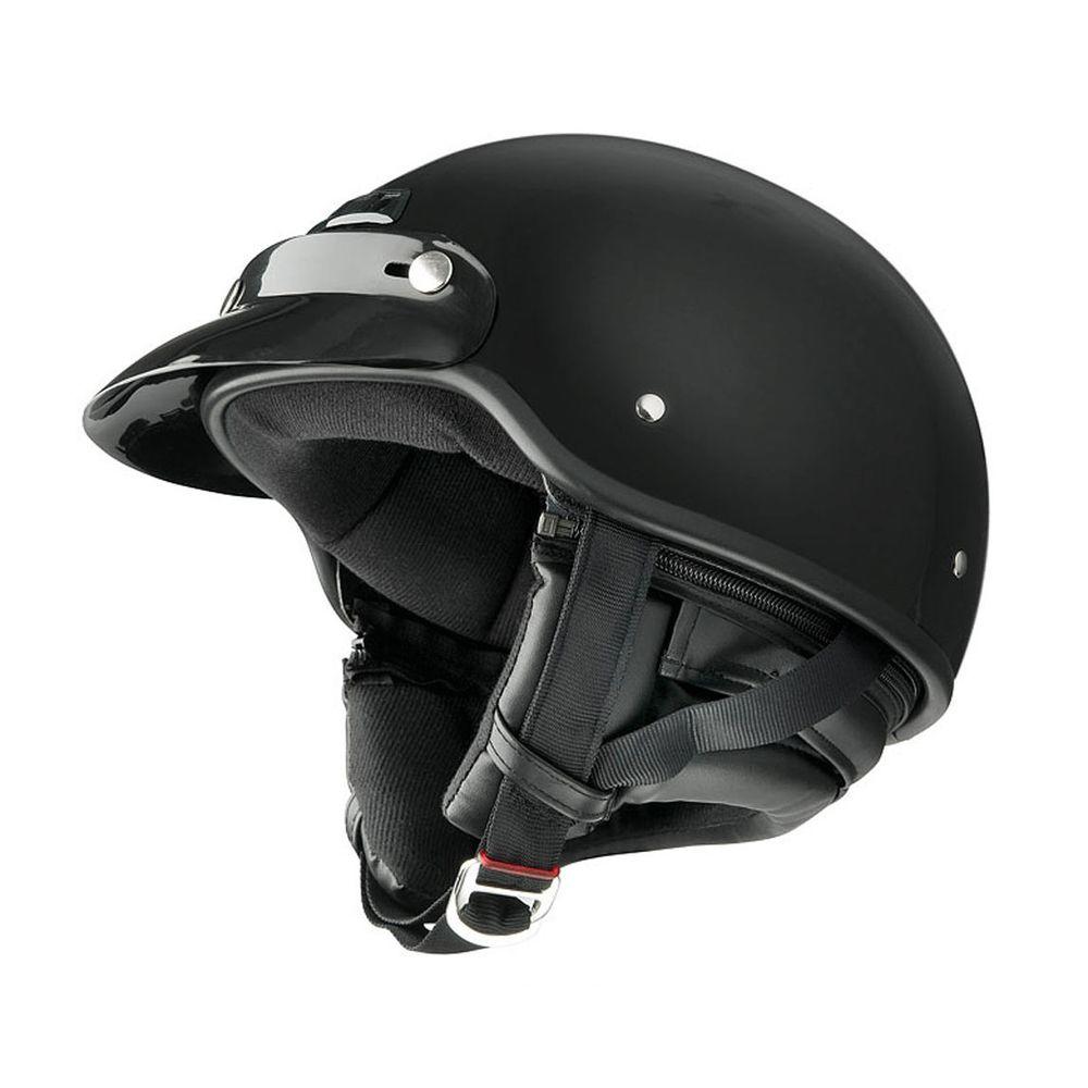 X-Large Adult Deluxe Gloss Black Half Helmet