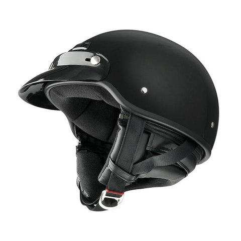 X-Large Adult Deluxe Gloss Black Half Helmet